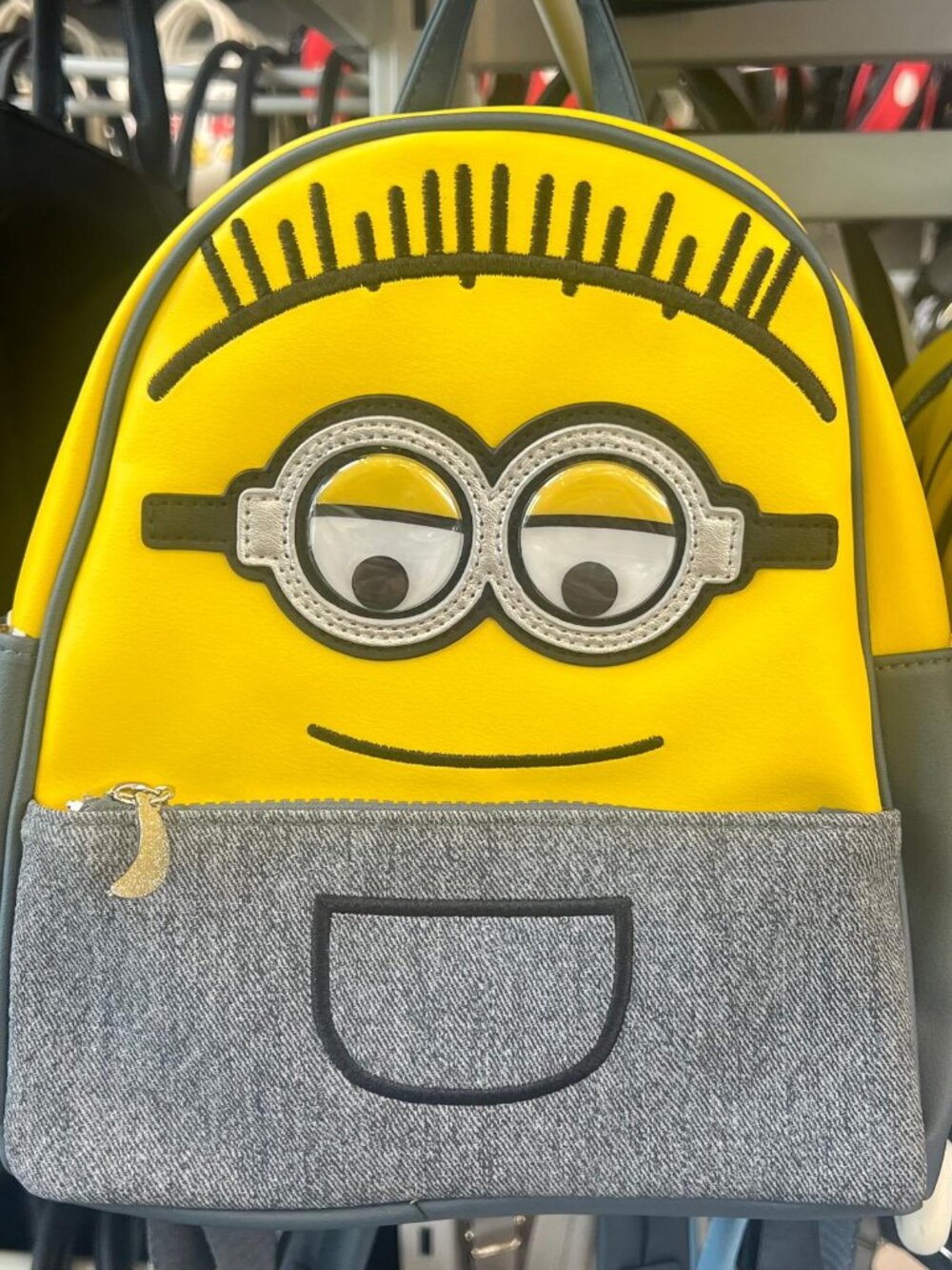 Minions Backpack Purse Yellow Gray
